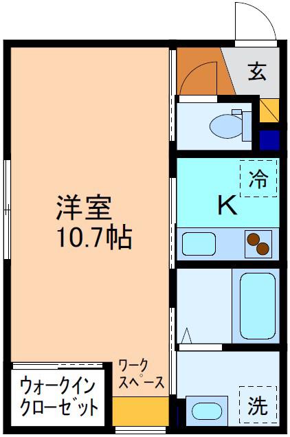 OURSBLANC(1K/1階)の間取り写真