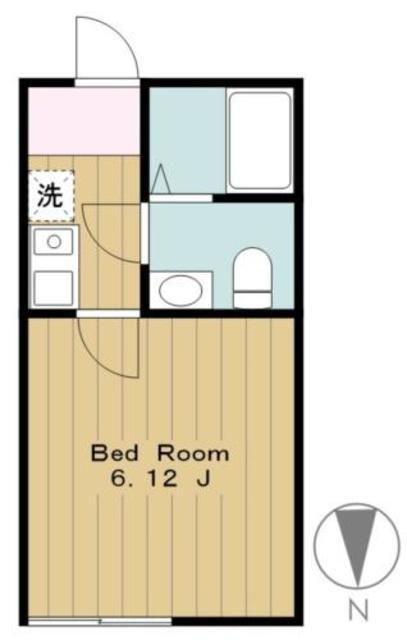 ガーデンプレイスみなみ野(1K/1階)の間取り写真