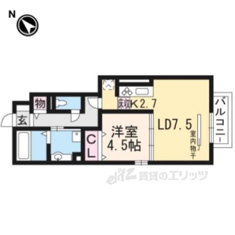ボナールヴィーブル3(1LDK/1階)の間取り写真
