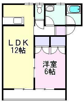 ハイツニューヤナギダB (1LDK/2階)の間取り写真