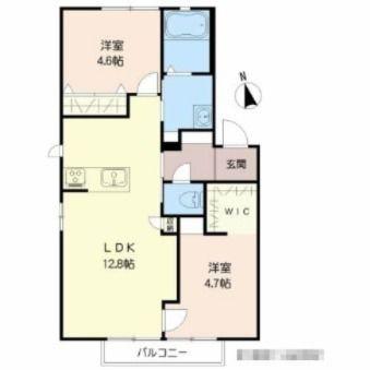 シャルマンM・Y(2LDK/2階)の間取り写真