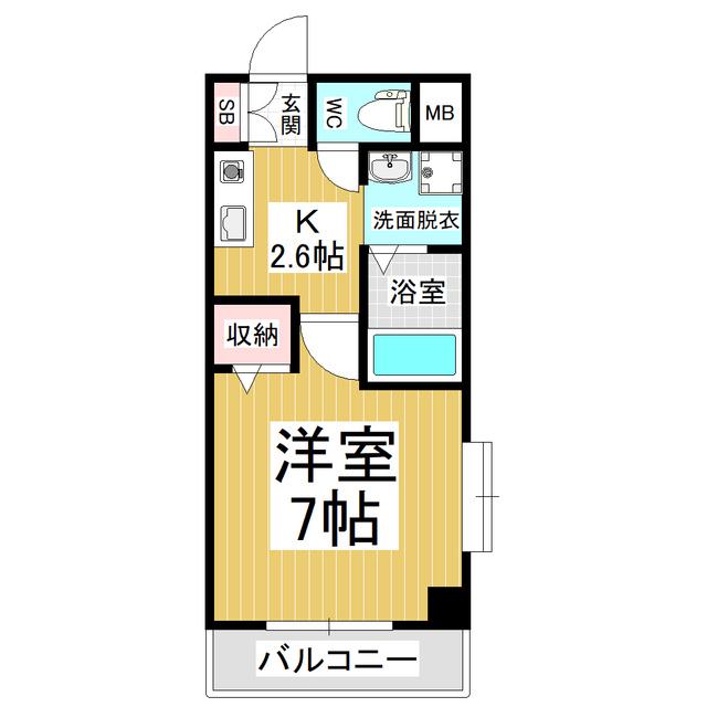 ロワール中央ビル(1K/8階)の間取り写真