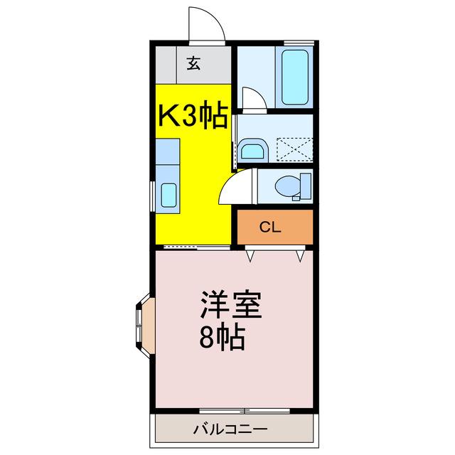 ピアステージ(1K/1階)の間取り写真