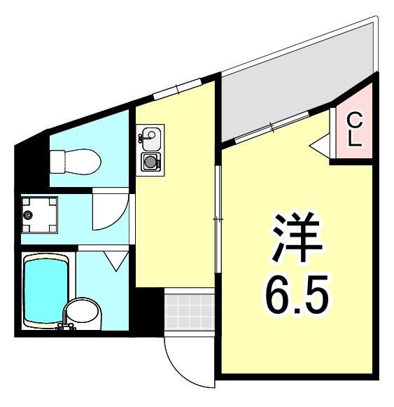 ウィステリア青木(1K/3階)の間取り写真