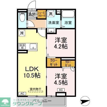 グラナーデ中葛西II(2LDK/3階)の間取り写真
