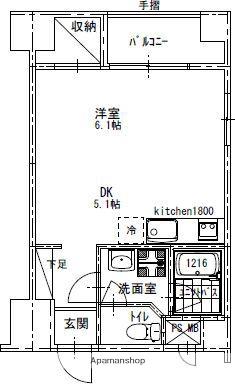 ガーデンブリッジ(ワンルーム/1階)の間取り写真