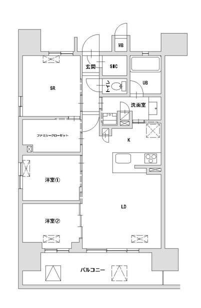 八王子レジデンス(2SLDK/7階)の間取り写真