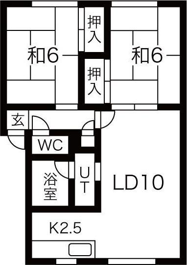 コーポ愛II(2LDK/3階)の間取り写真
