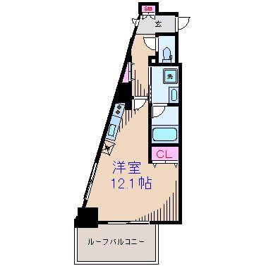 スタイリオ元住吉(ワンルーム/4階)の間取り写真