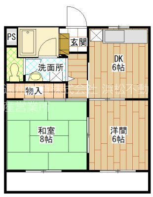 マンハイム伊藤II(2DK/2階)の間取り写真