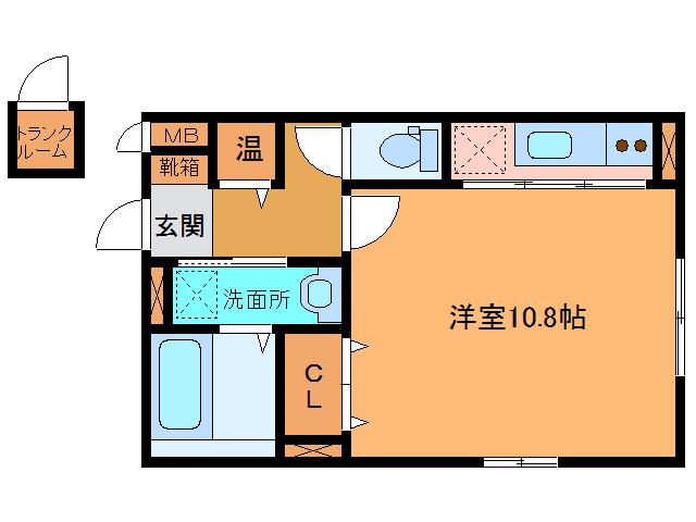 フレスクーラ(1K/1階)の間取り写真