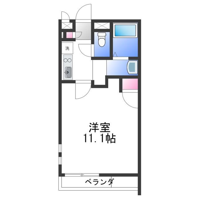 クレイノグランデージ樽井(1K/2階)の間取り写真