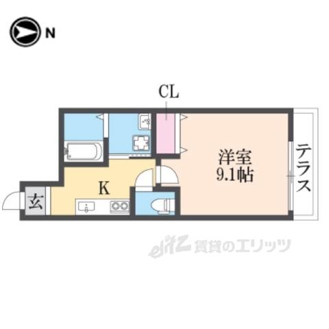 フジパレス高井田西Ⅴ番館(1K/1階)の間取り写真