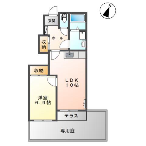 サンクレール(1LDK/1階)の間取り写真