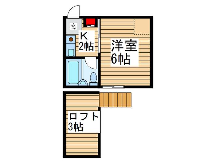 PALメッセ(1K/2階)の間取り写真