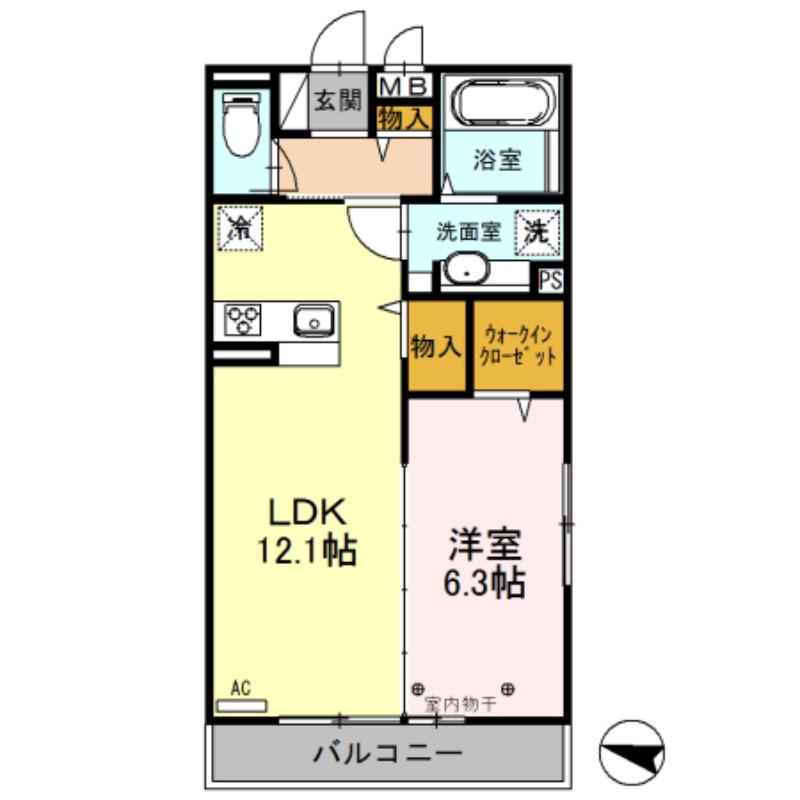 ラ・フレーズ(1LDK/3階)の間取り写真