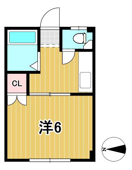 アリス1(1K/1階)の間取り写真