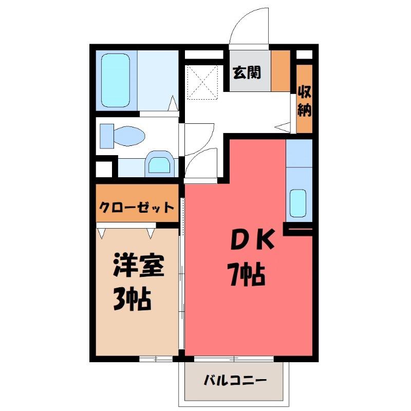 ルミナスハイム I(1DK/1階)の間取り写真