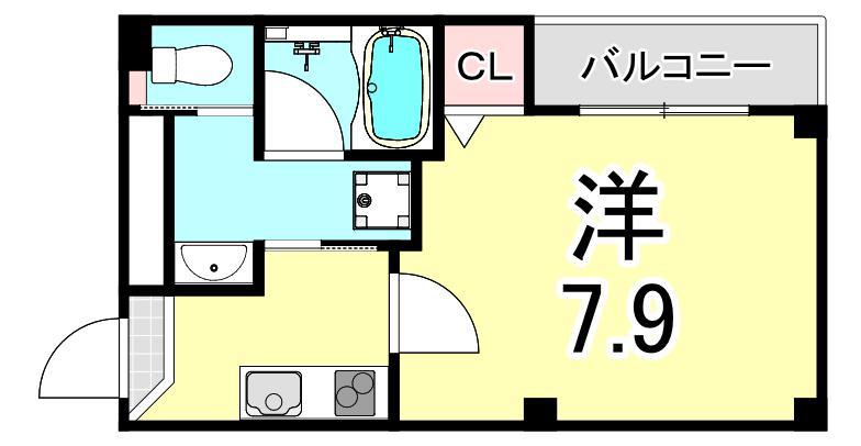 AILE小林(1K/1階)の間取り写真