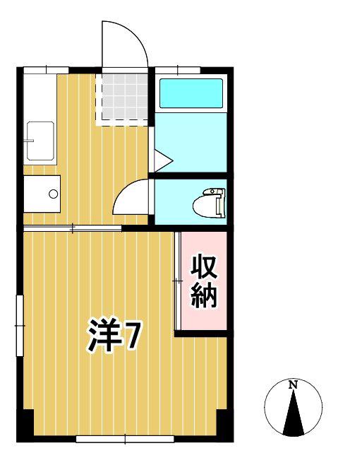 クランメール多賀(1K/1階)の間取り写真