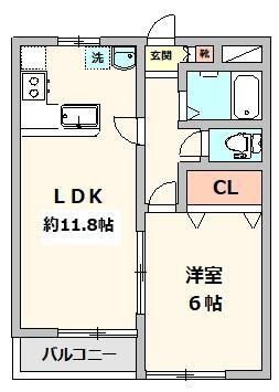 ロイヤルハイツ上北沢(1LDK/1階)の間取り写真