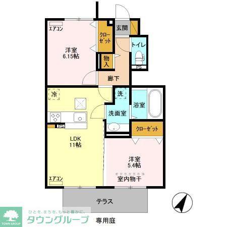 GLOIRE DUE(2LDK/1階)の間取り写真