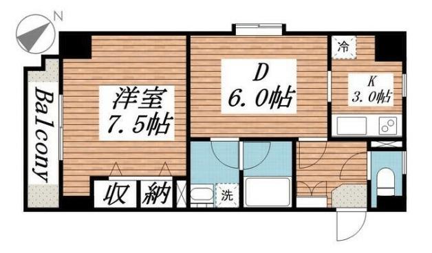 サンアーバン目黒(1DK/8階)の間取り写真