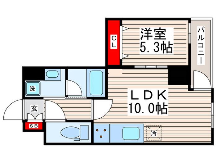 VIVACE KASAI(1LDK/5階)の間取り写真
