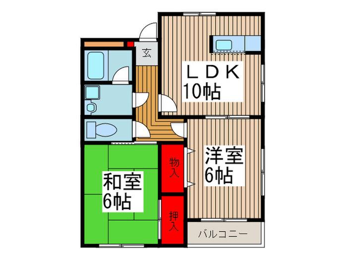 長堀マンション(2LDK/3階)の間取り写真