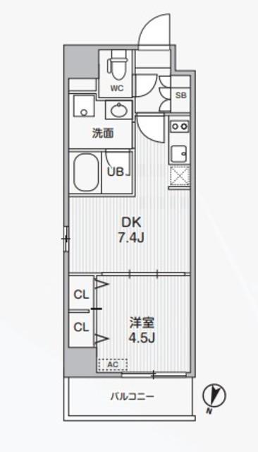 アリビス東十条(1DK/2階)の間取り写真