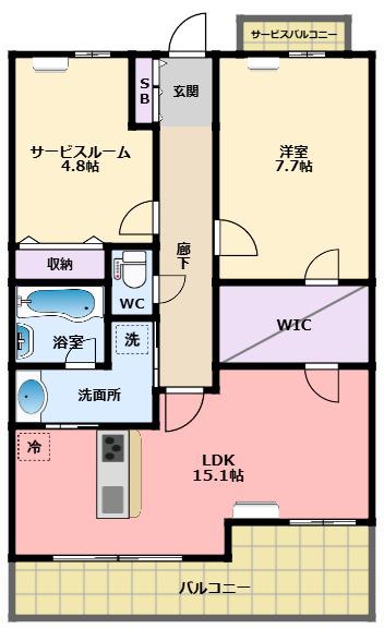 シャルマンフジ セレブレッツァ西宮駅前(1SLDK/8階)の間取り写真