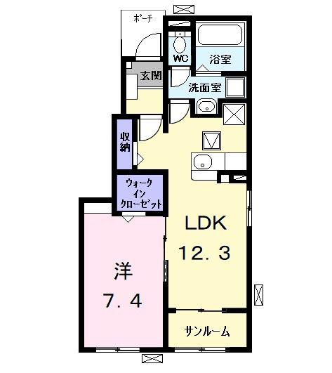 ガーデンプラザ(1LDK/1階)の間取り写真