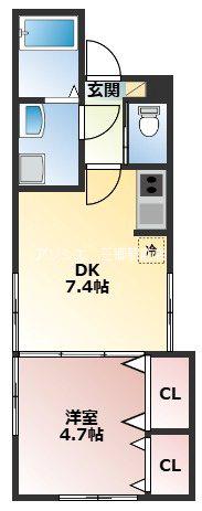 EILA三郷中央(1DK/2階)の間取り写真