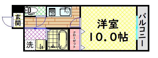 TKアンバーコート六条通(1K/8階)の間取り写真