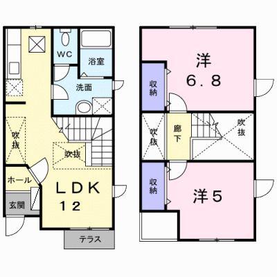 カーサエテルノ(2LDK/1階)の間取り写真