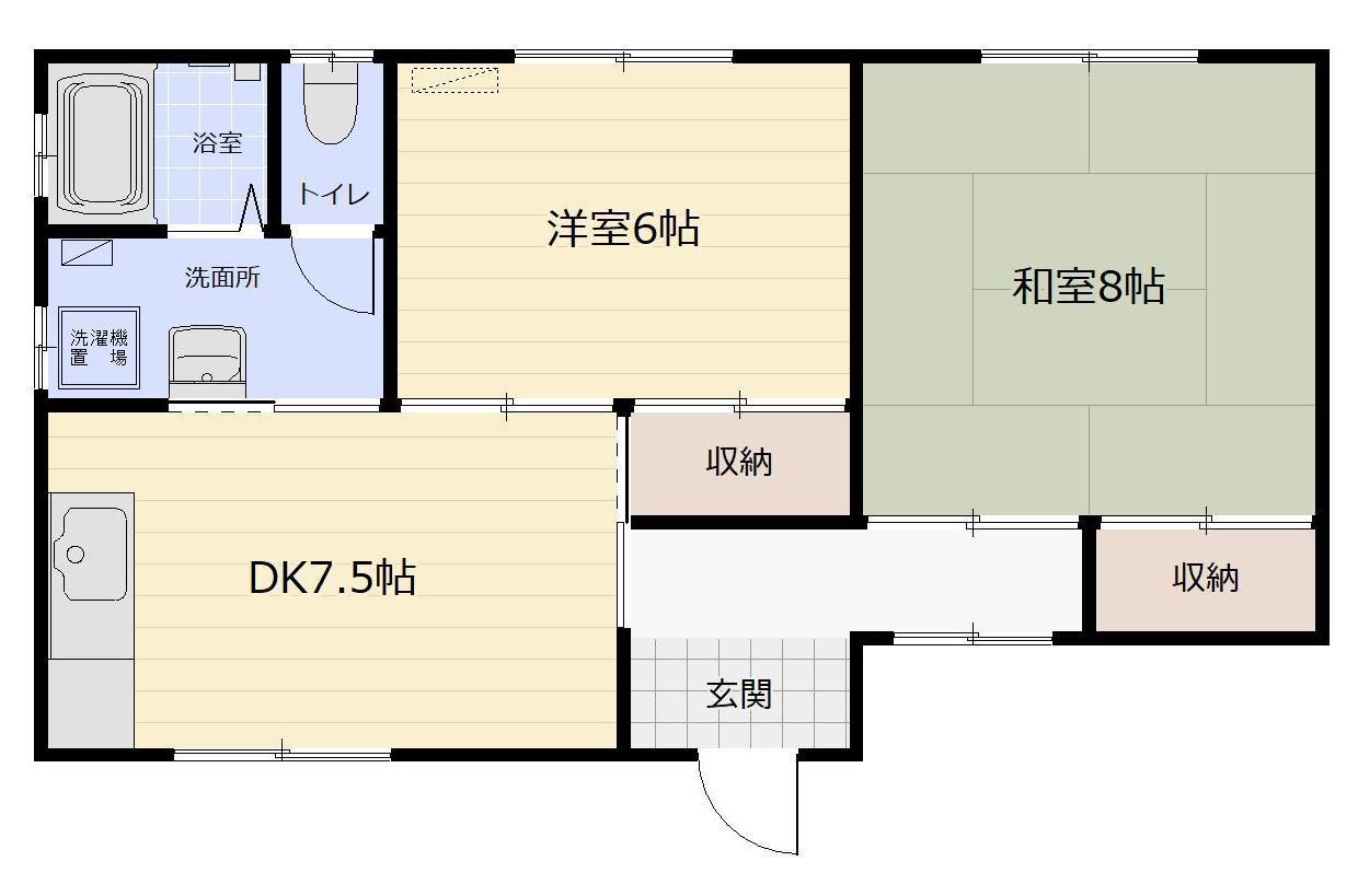 佐々木アパート(2DK/1階)の間取り写真