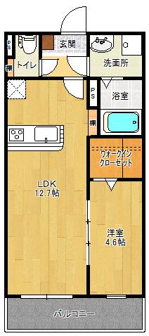 オプティマIII(1LDK/1階)の間取り写真
