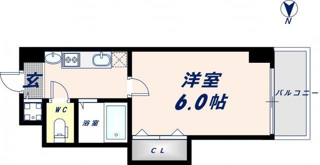 シティスパイアー布施(1K/2階)の間取り写真