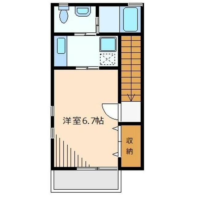 シャトレー調布市調布ヶ丘3丁目-(1K/2階)の間取り写真