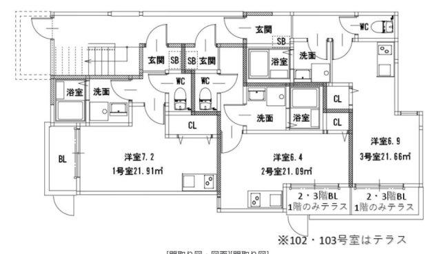 フォレスト光町(ワンルーム/1階)の間取り写真