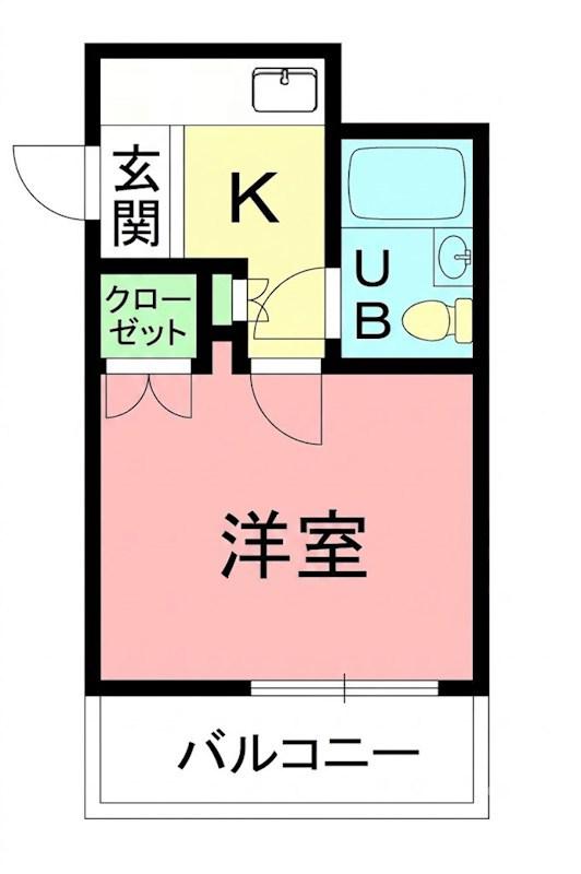 ユースピア本厚木(1K/3階)の間取り写真