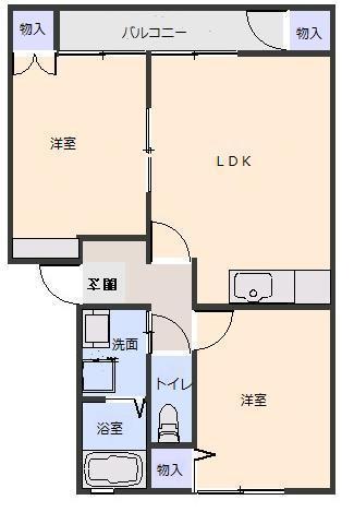 ステージ6 E棟(2LDK/2階)の間取り写真
