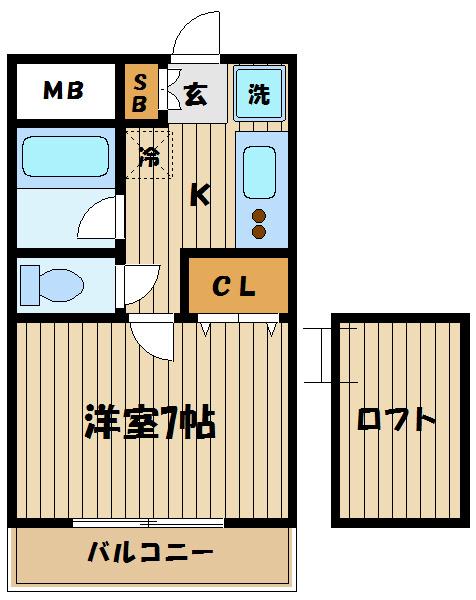 ヴィクトワール(1K/3階)の間取り写真