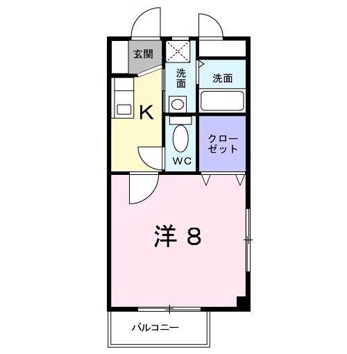 エクセレント花園(1K/2階)の間取り写真