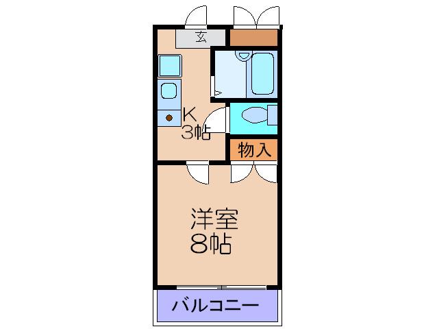 レクシア西九条(1K/2階)の間取り写真
