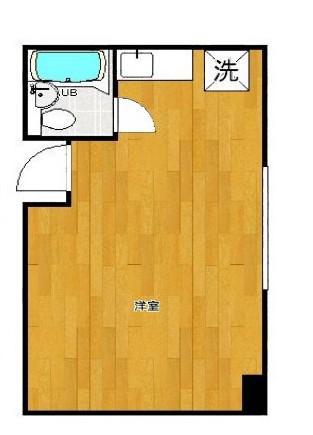 ドミパルファン(ワンルーム/2階)の間取り写真