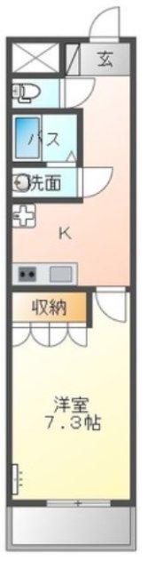 クレストールI(1K/2階)の間取り写真