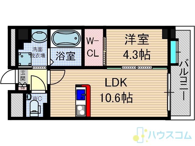 ヴェルドゥール南茨木(1LDK/10階)の間取り写真