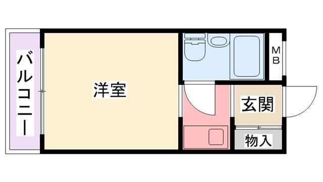 アニバーサリー40(1K/3階)の間取り写真