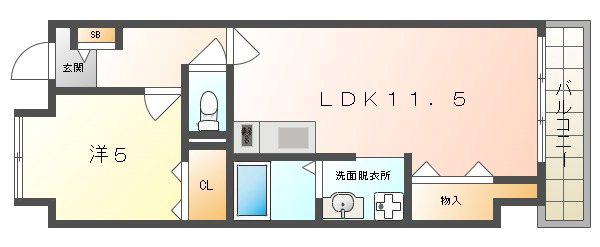 GEパークサイド(1LDK/5階)の間取り写真